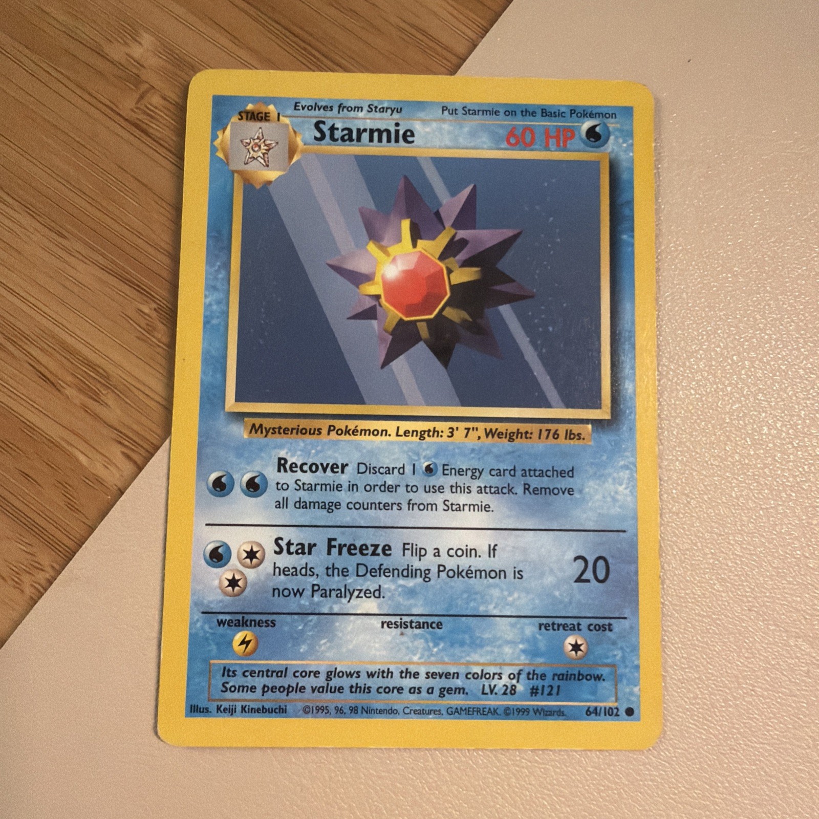Starmie 64/102 Pokémon 1999 Shadowless Base Set LP