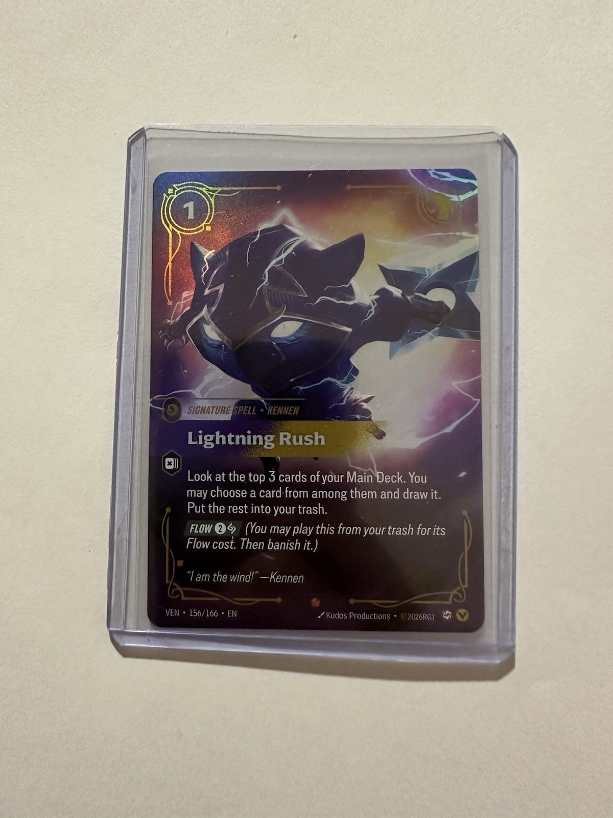 Lightning Rush Riftbound 156/166 Signature Spell Kennen Vendetta (English)
