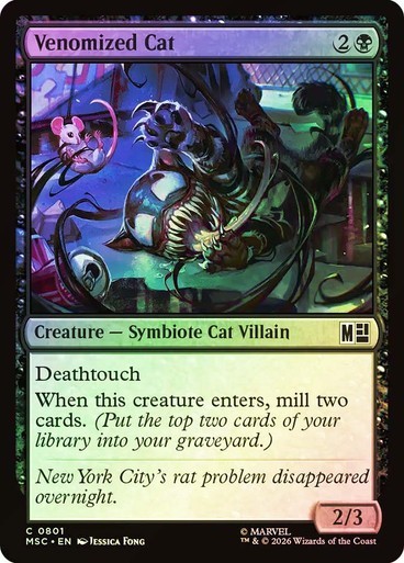 NM Foil Venomized Cat, MTG, Heroes Commander, Magic the Gathering, 801