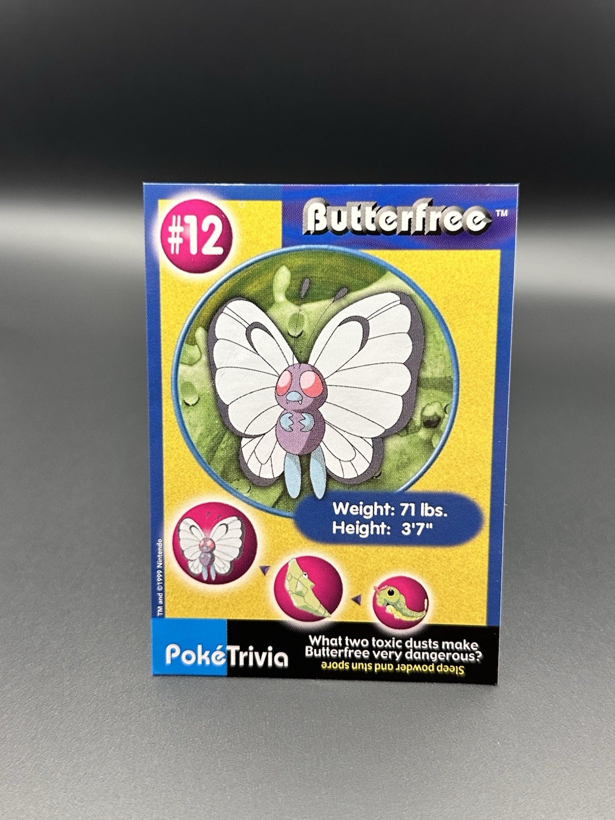 1999 PokeTrivia Butterfree #12 Pokemon Card