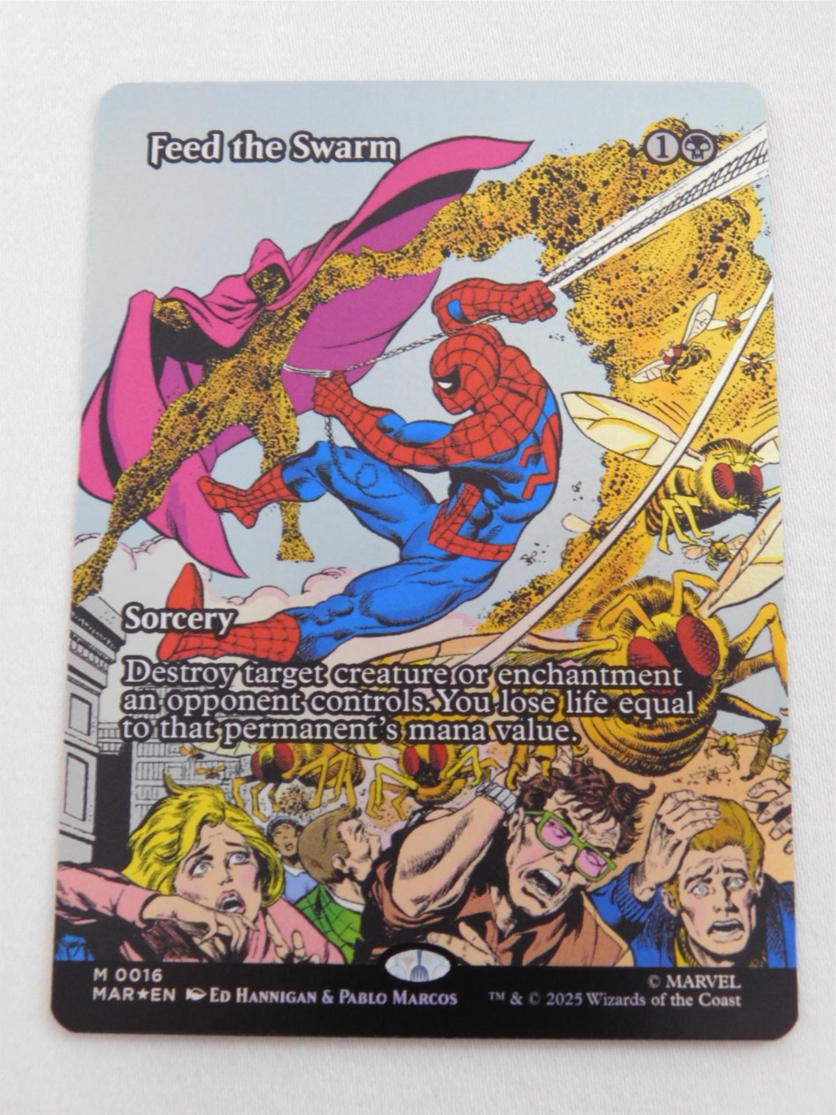 Feed the Swarm Foil Borderless 0016 Spider-Man Magic the Gathering Mythic