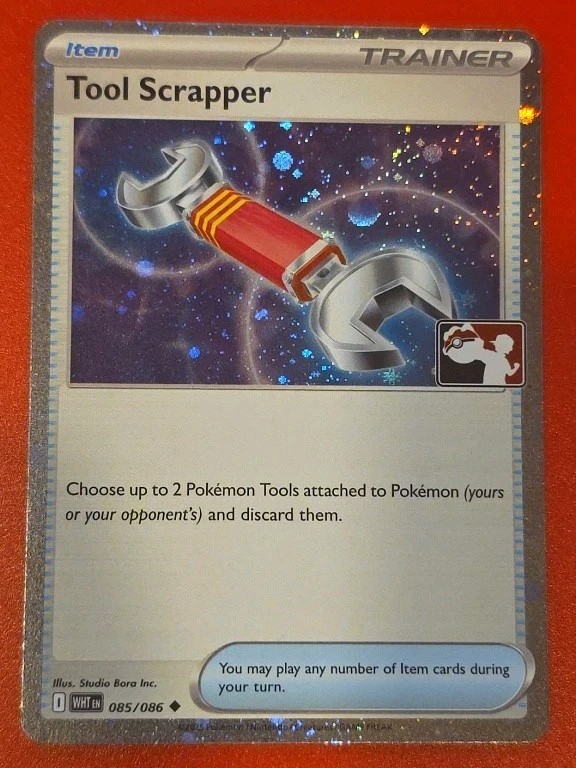 Tool Scrapper Holo Prize Play Pack Series 9 Promo Pokemon Card NM WHT 085/086