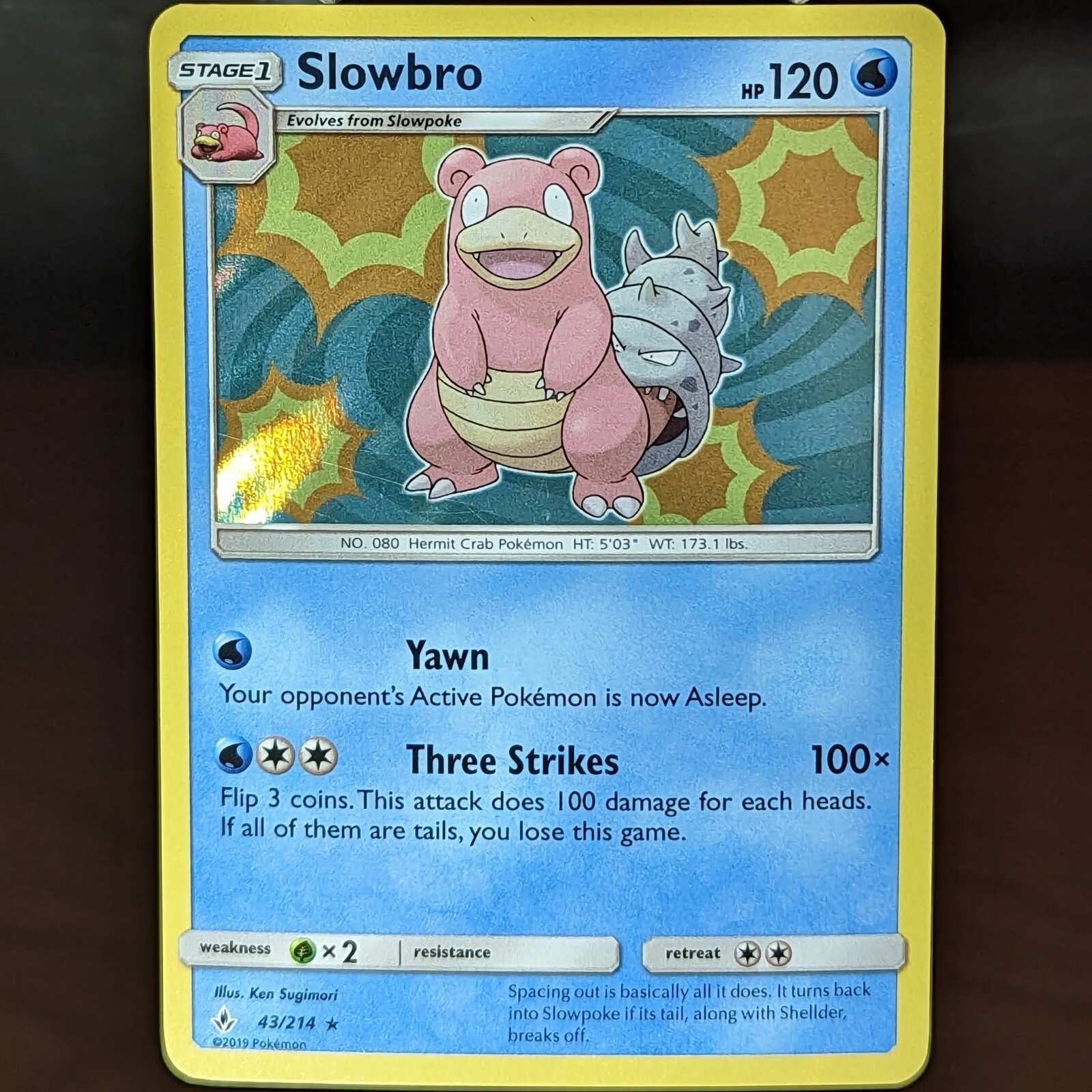 Slowbro 43/214 LP/NM Holo Rare Unbroken Bonds Pokemon Card hermit crab shellder