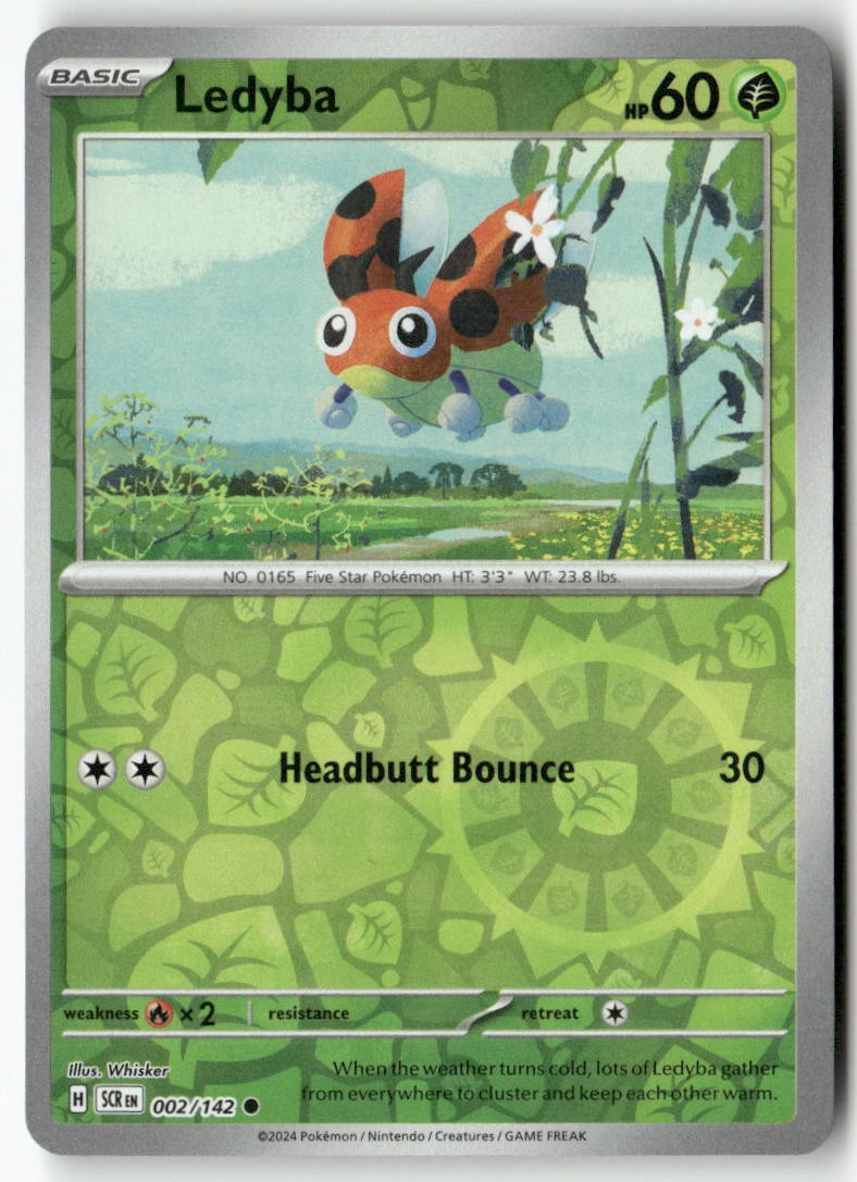 Ledyba 2/142 Common Stellar Crown Pokemon Reverse Holo Near Mint