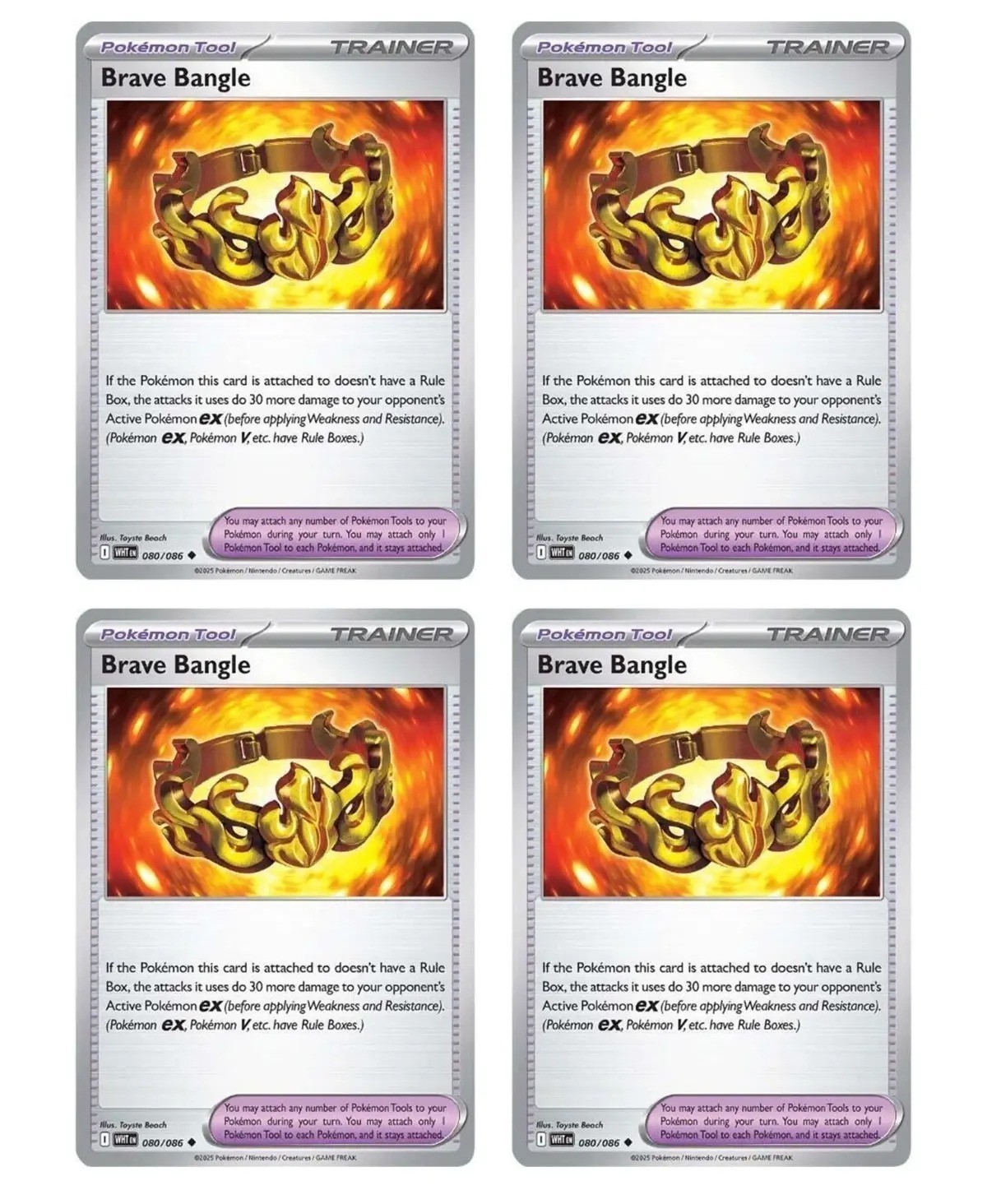 [4x Playset] Brave Bangle 080/086 Sv: White Flare Pokemon TCG
