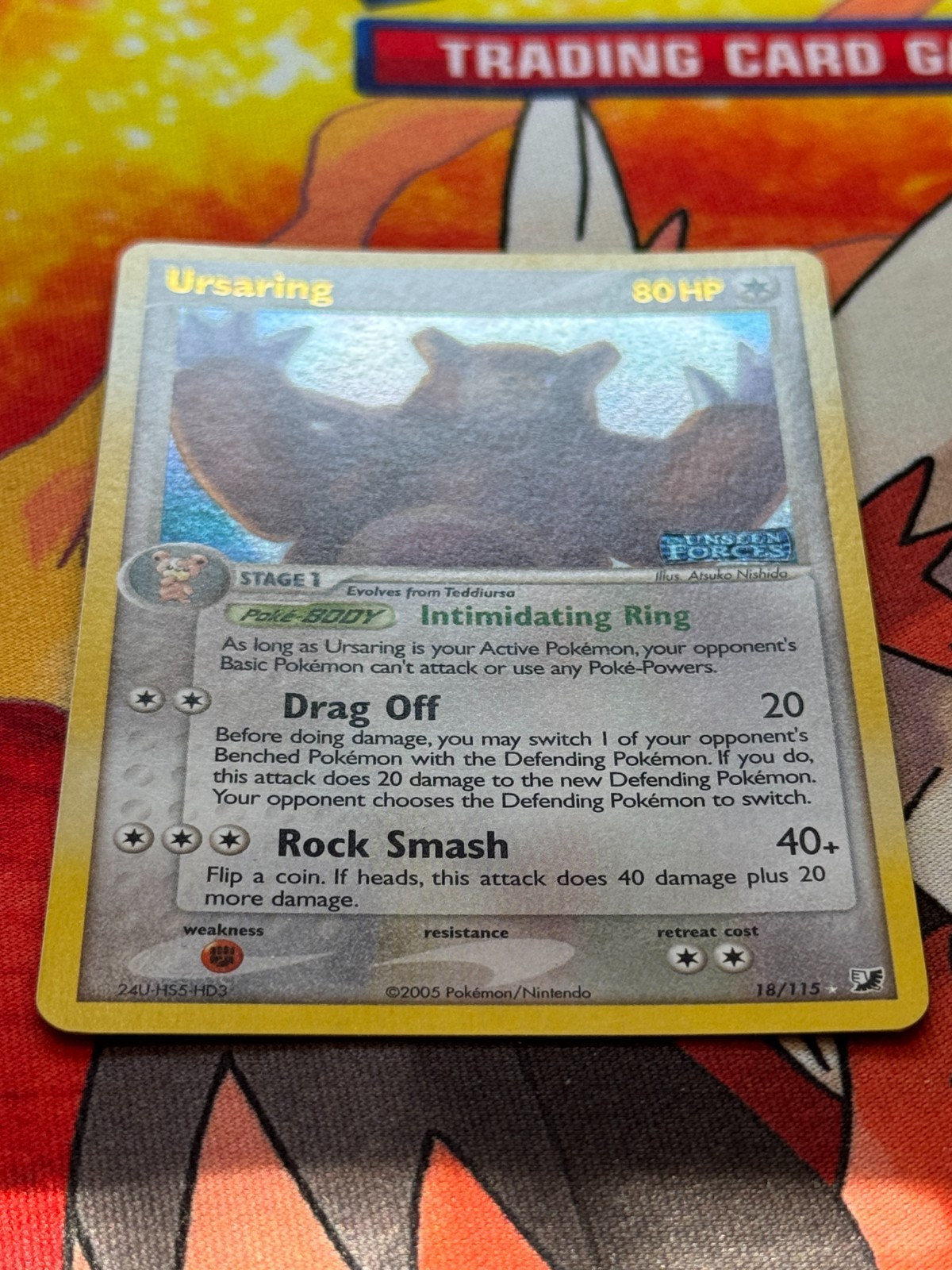 Ursaring 18/115 Reverse Holo Rare Stamped Pokemon EX Unseen Forces – NM