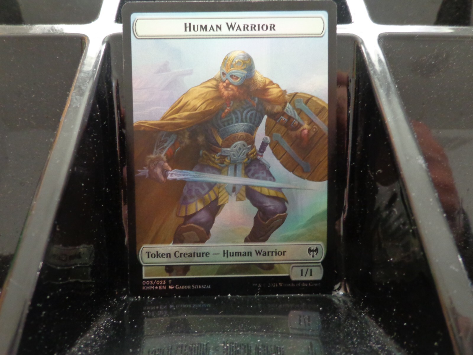 MTG Foil: Human Warrior / Bear Token
