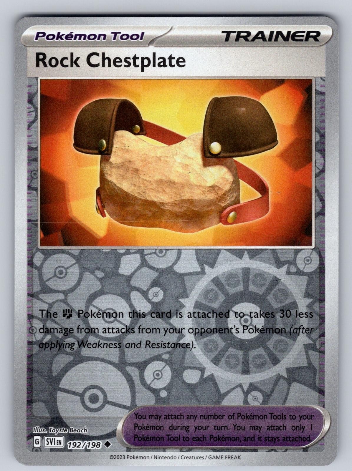 Rock Chestplate 192/198 Reverse Holo Uncommon Scarlet & Violet Pokemon Near Mint