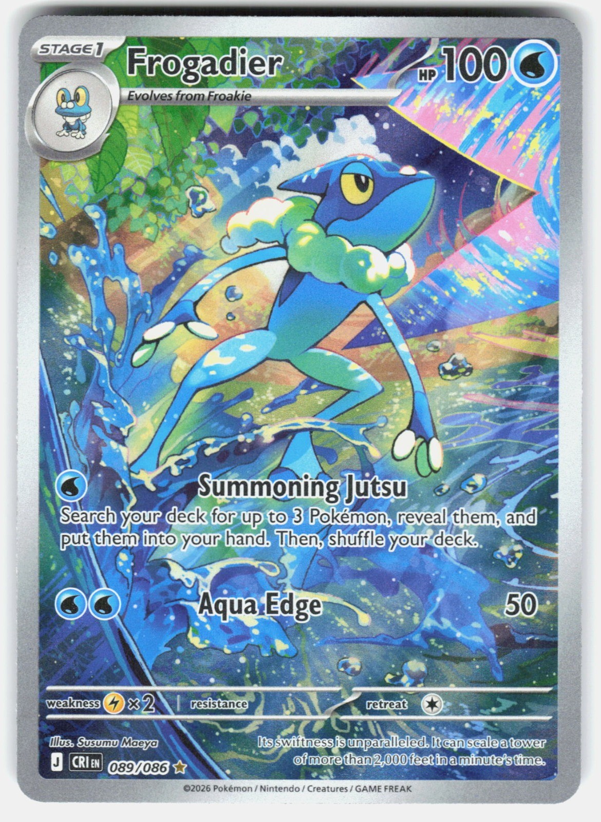 Frogadier Holo Illustration Rare ME04: Chaos Rising 089/086 NM