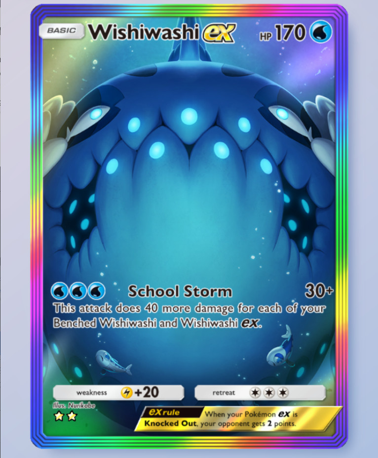 Wishiwashi Rainbow Rare 2⭐, Pokemon TCG Pocket, Celestial Guardians, English