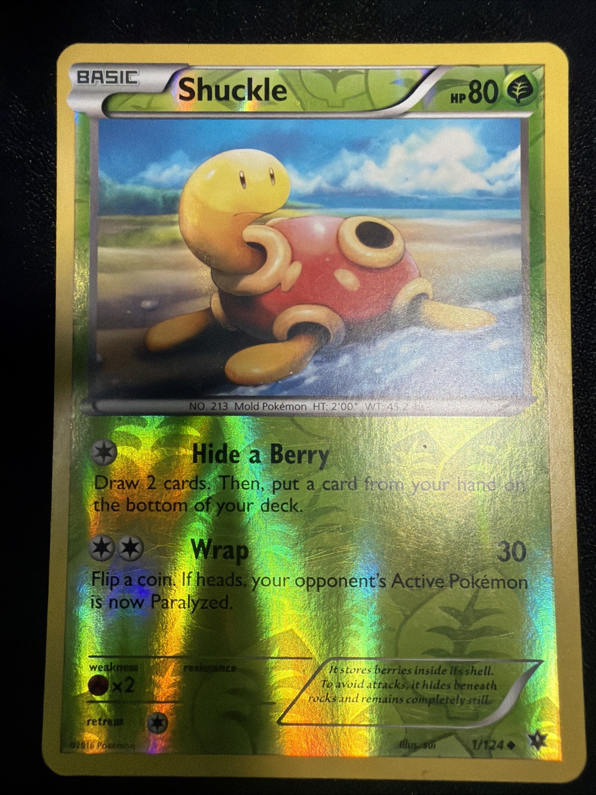 Reverse Holo Shuckle 1/124 Uncommon Fates Collide Pokemon LP