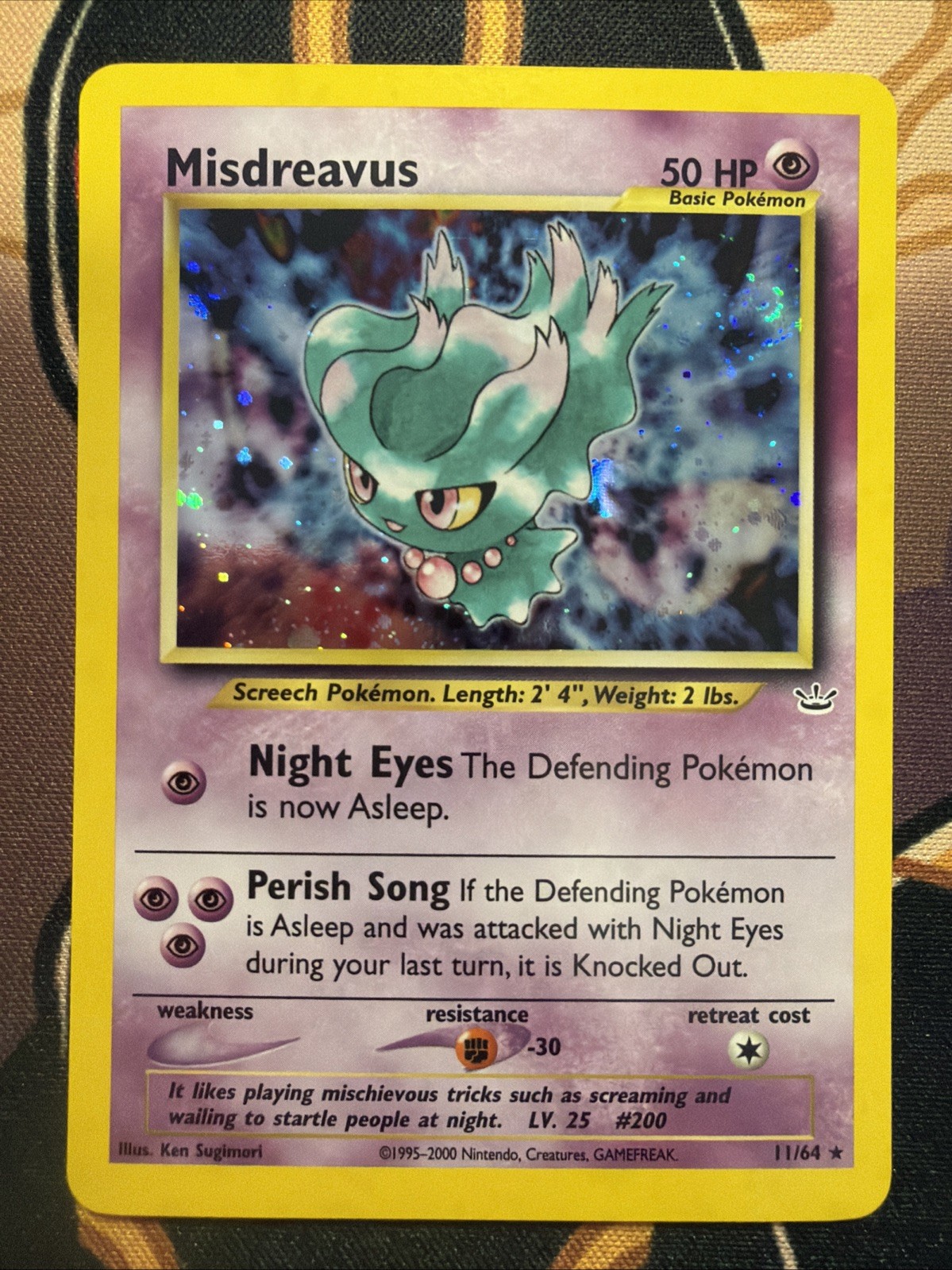 Pokémon Misdreavus Double Holo Neo Revelation 11/64
