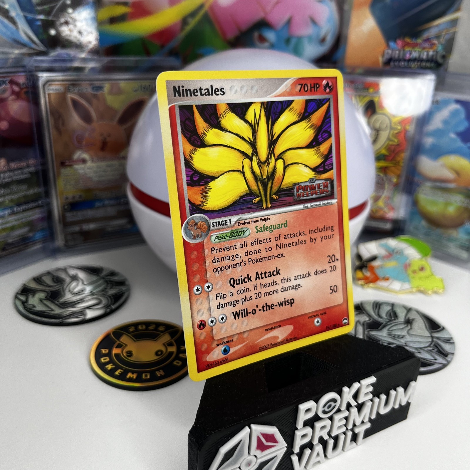 Ninetails 19/108 (Reverse Holo) Power Keepers Stamped