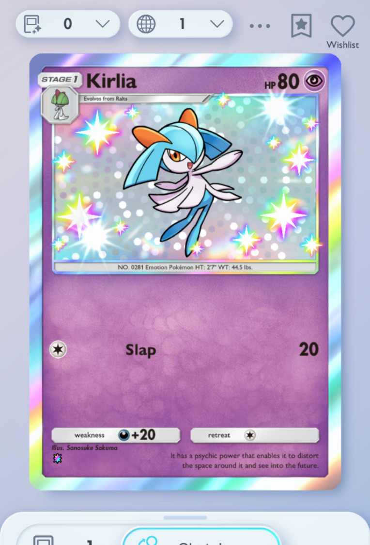 Pokemon TCG Pocket – Kirlia Shiny 1⭐, Eevee Grove, English