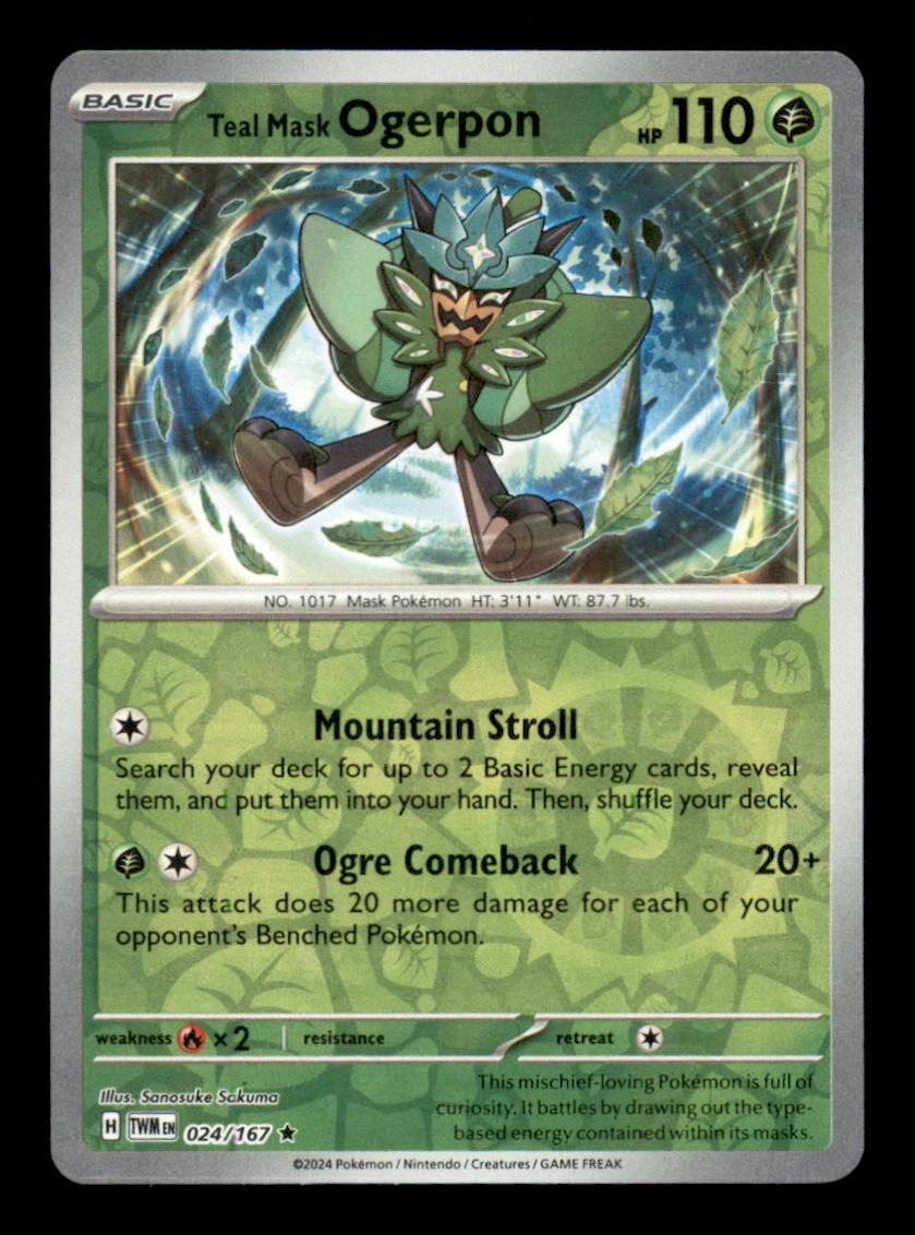 TEAL MASK OGERPON 024/167 – REVERSE HOLO R – TWILIGHT MASQUERADE – NM/M