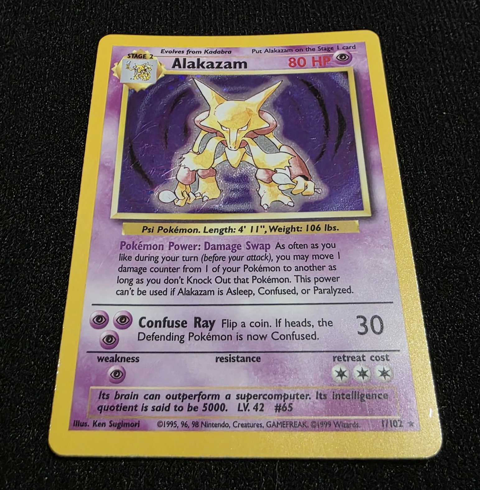 Wizards of the Coast Alakazam 1/102 Base Set Holo Rare Eng 1999 80 HP