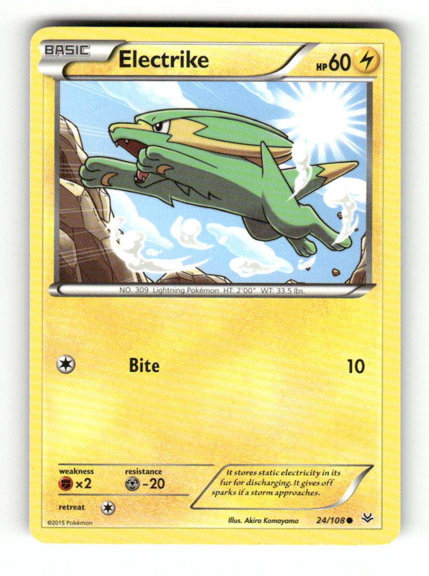 Electrike 24/108 Common Roaring Skies Pokemon Moderately Played Akira Komayama
