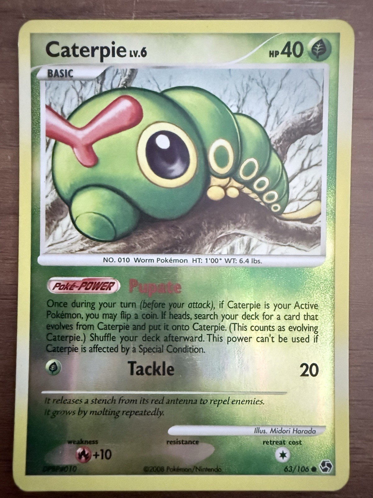 Pokémon TCG Great Encounters Reverse Holo Caterpie Card Number 63/106