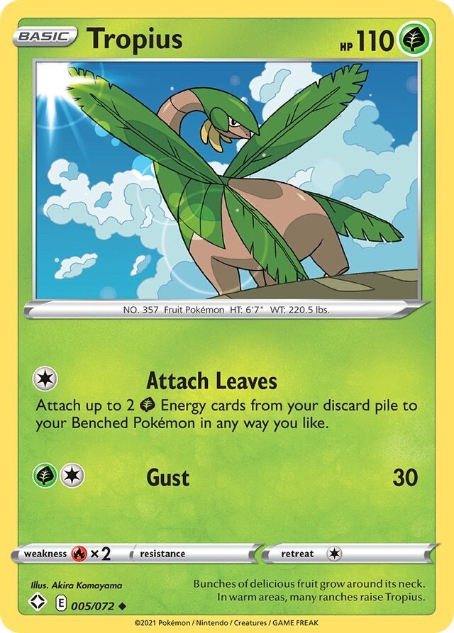 Tropius 005/072 Shining Fates Pokemon Card – Near Mint