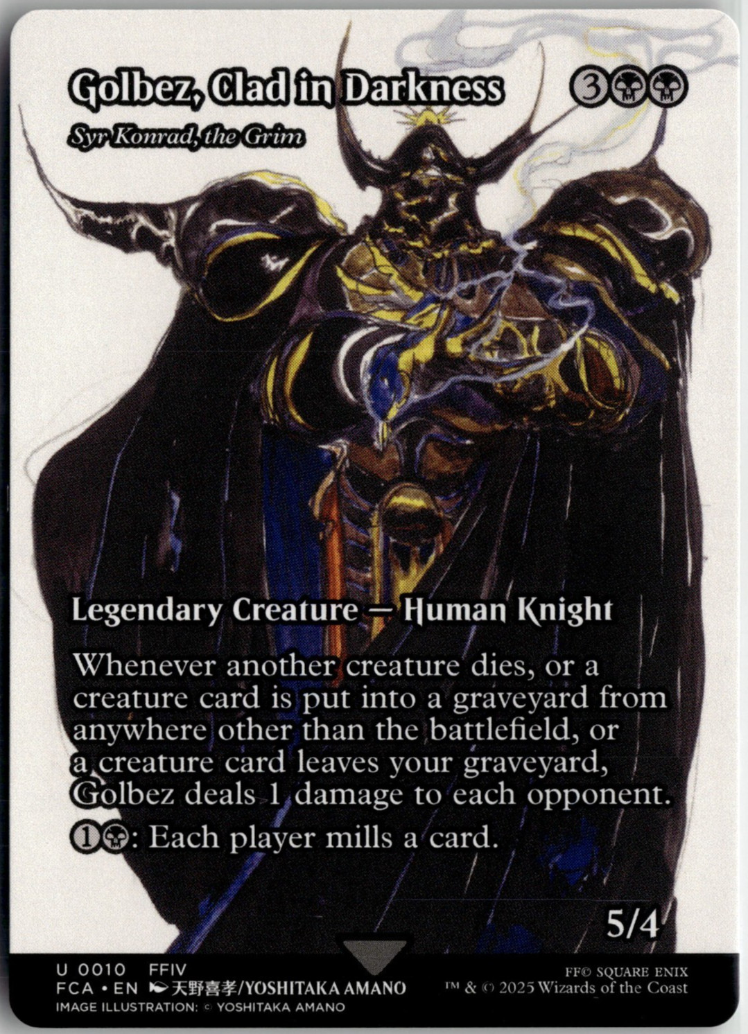 Golbez Clad In Darkness Showcase Final Fantasy FF MTG Magic The Gathering Card