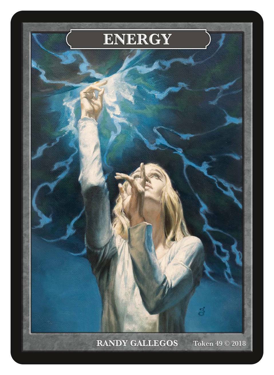 Energy Token by Artist Randy Gallegos MTG Magic Token Givememana