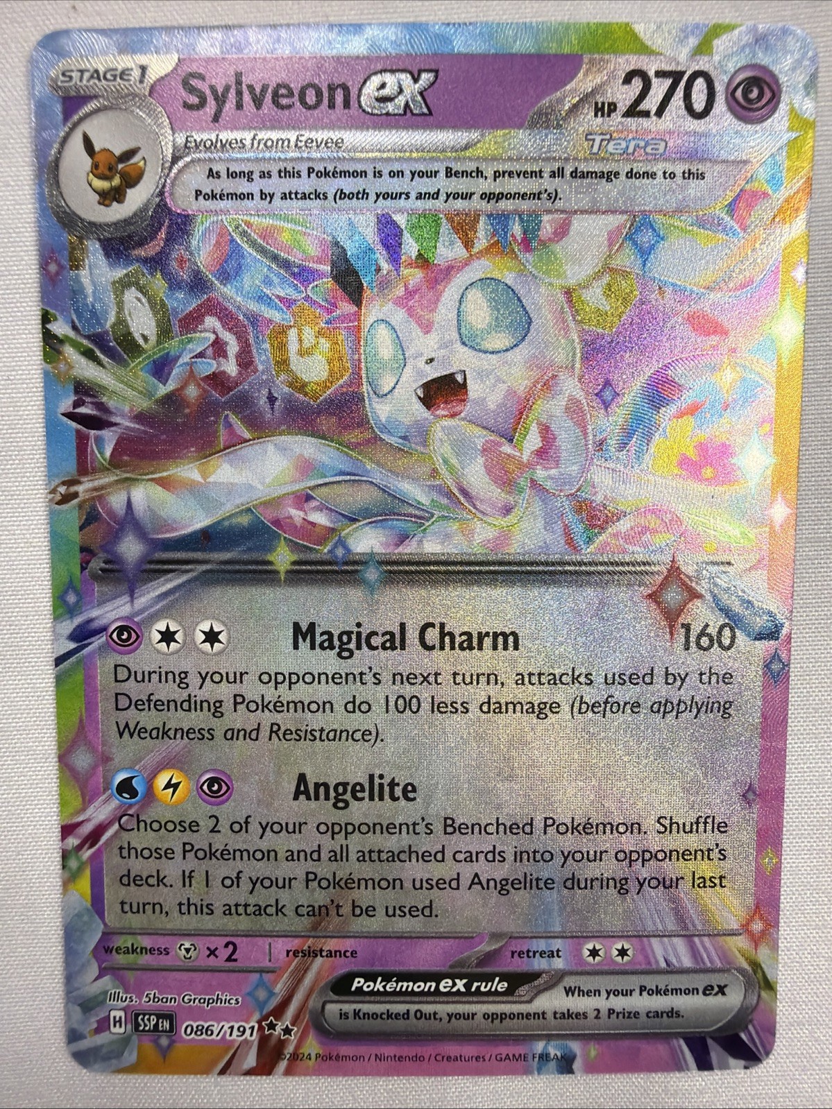 Pokémon TCG Sylveon EX 86/191 Double Rare SV: Surging Sparks Holo Near Mint