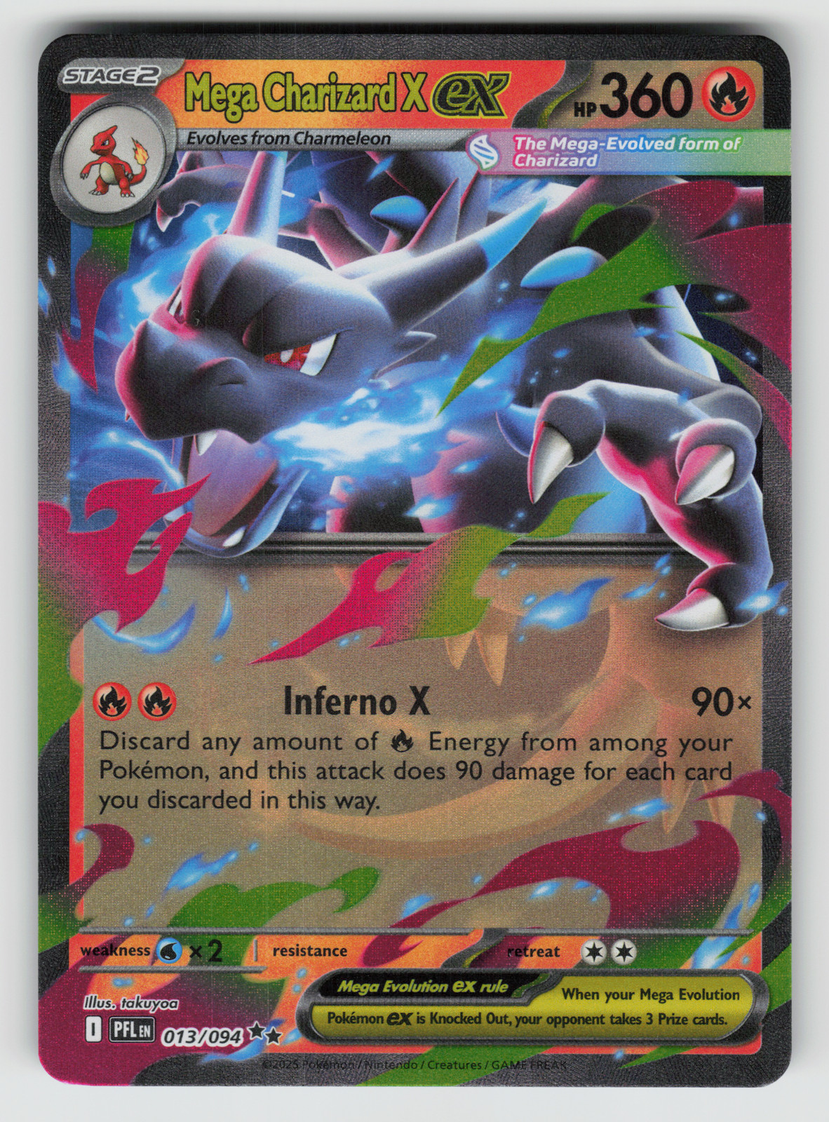 Mega Charizard X ex Pokemon Phantasmal Flames 013/094 Double Rare NM
