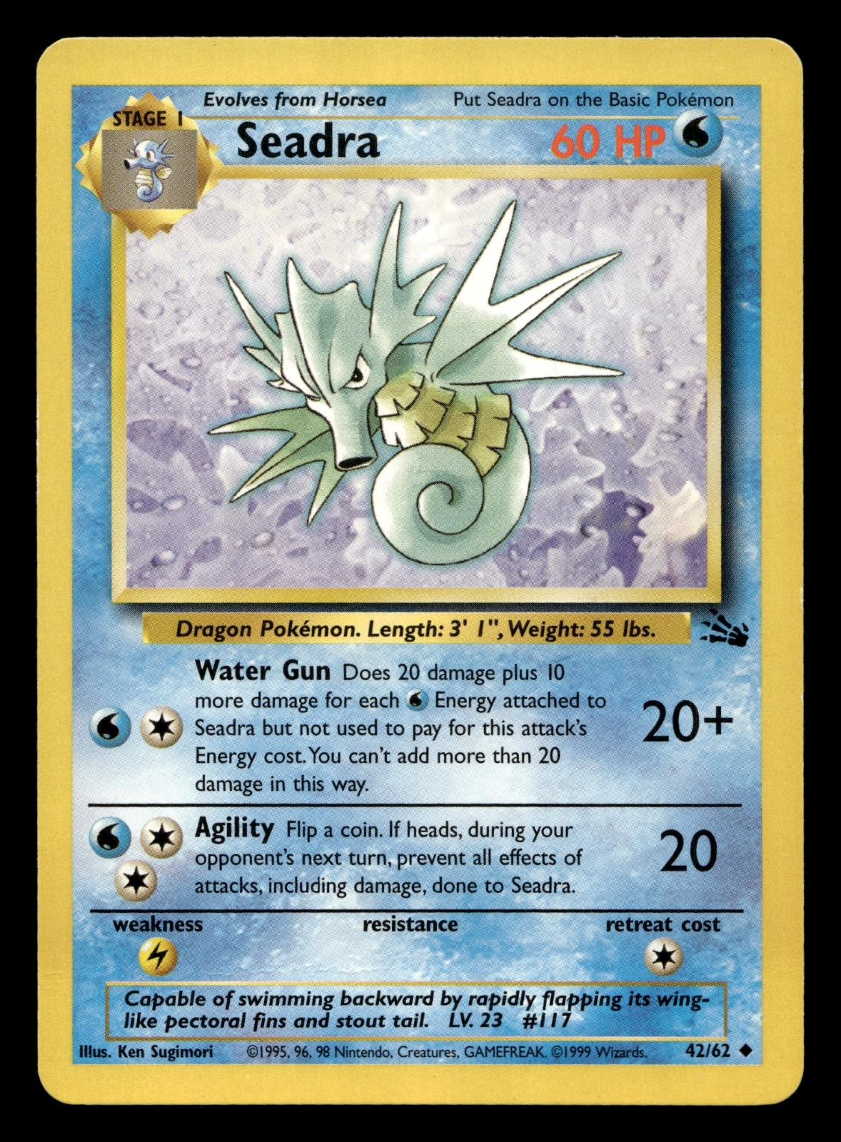 Seadra 42/62 Fossil Pokemon Unlimited LP