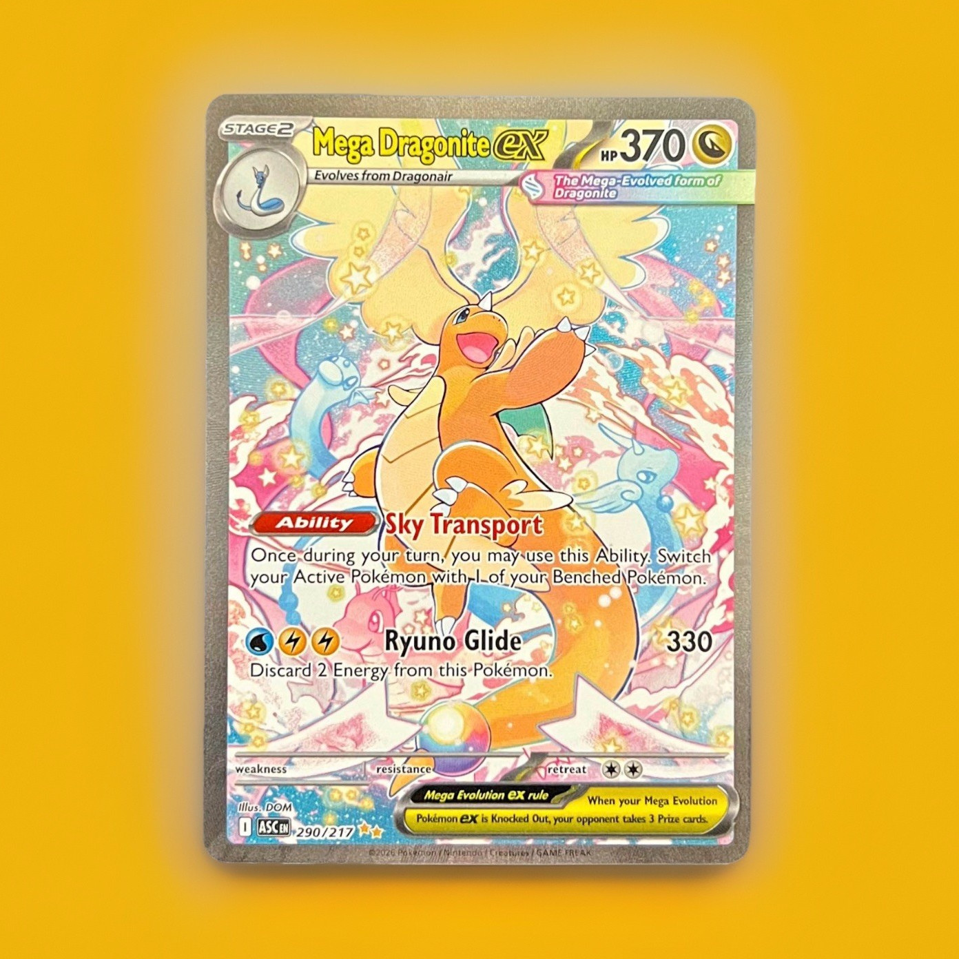 Pokemon Mega Dragonite EX 290/217 Evolving Skies Holo Secret Rare English HP 370
