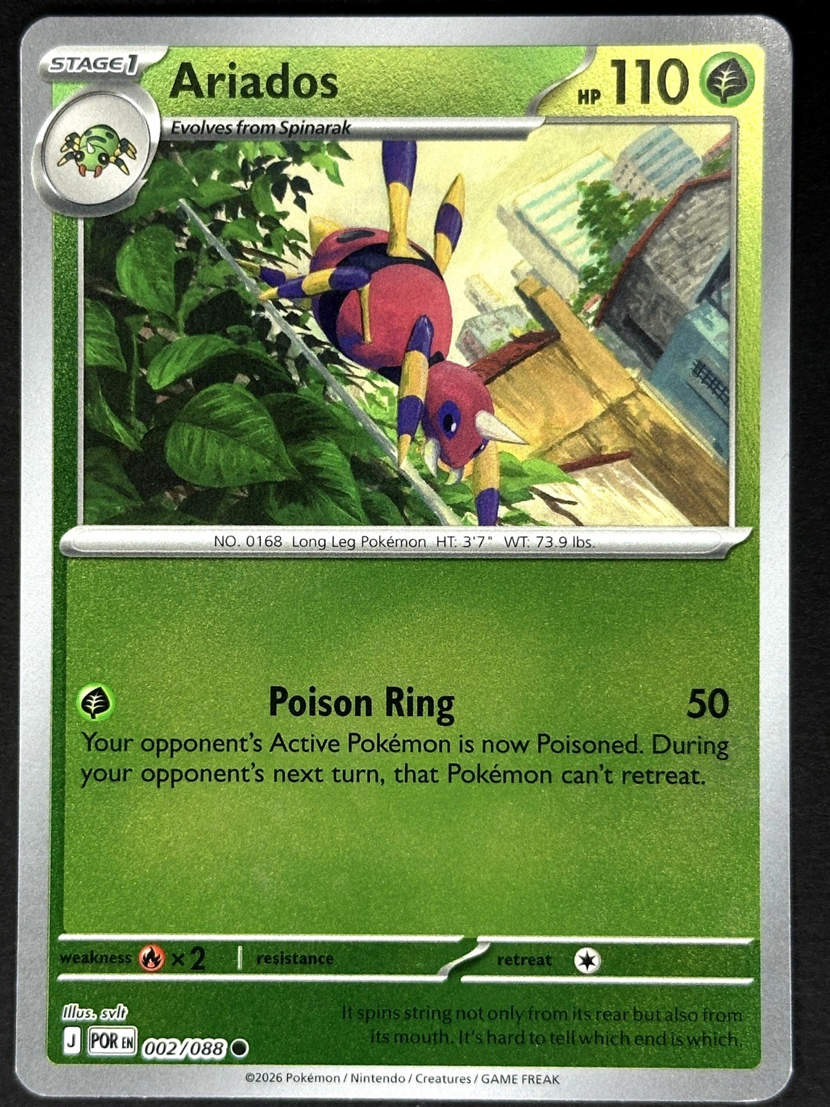 Ariados Reverse Holo Common ME03: Perfect Order 002/088 NM