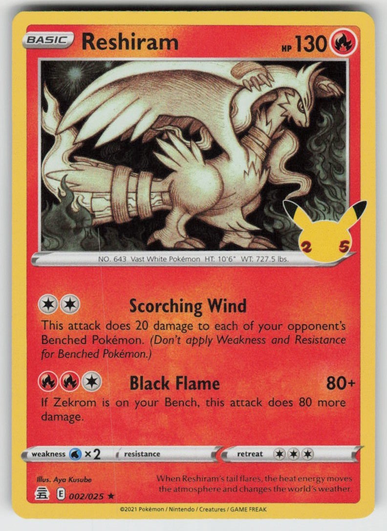 GGC – 3 Holo Reshiram 002/025 Holo Rare Celebrations