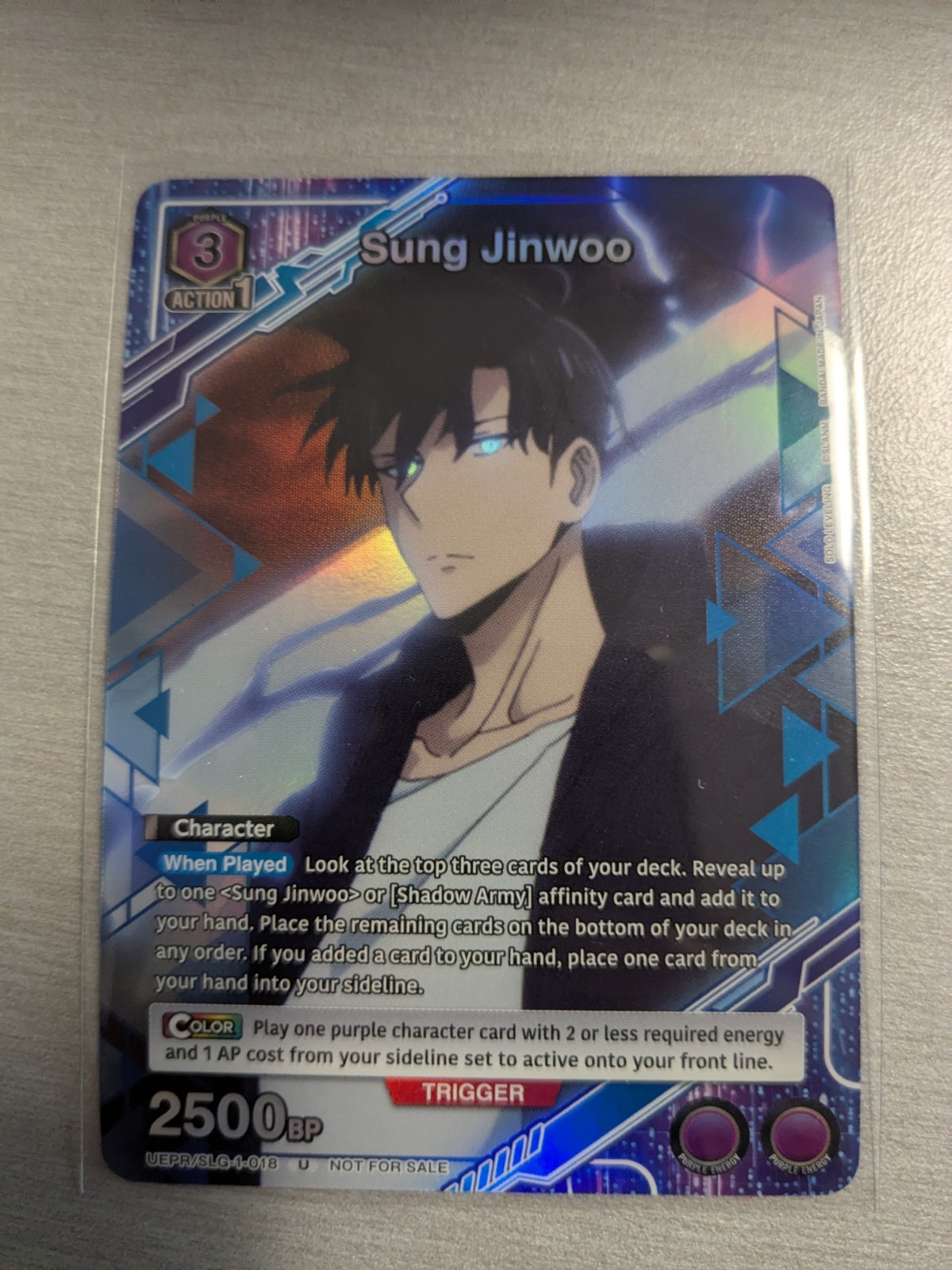 Union Arena Solo Leveling Sung Jinwoo Rare Battle Event Promo UEPR/SLG-1-018