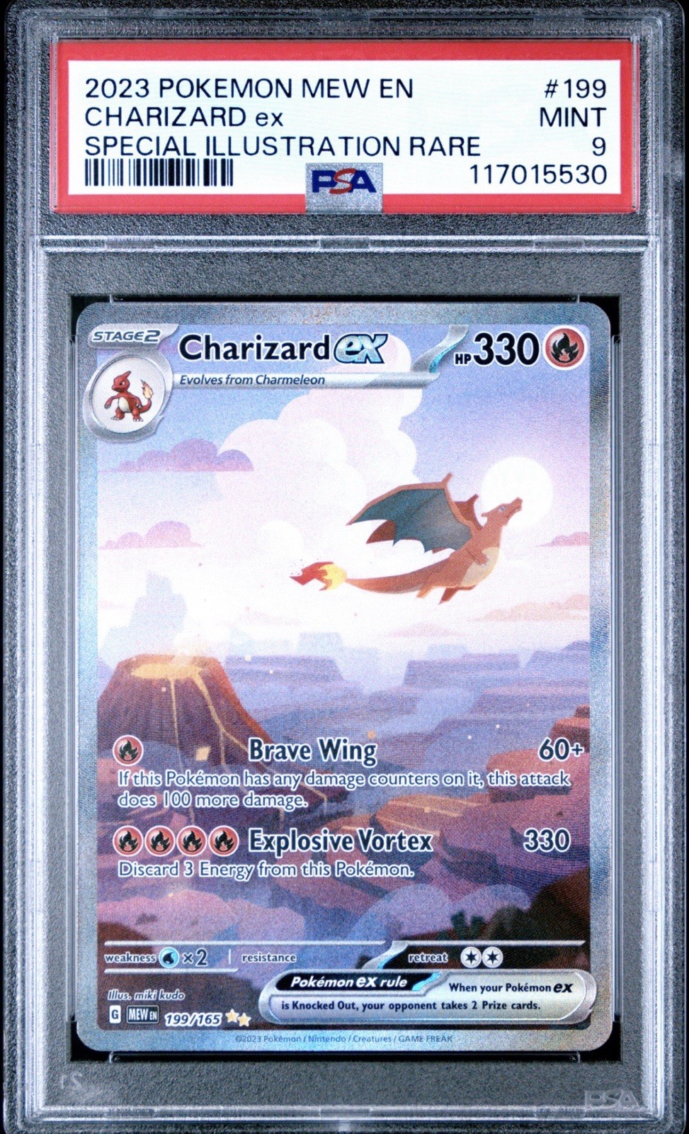 Charizard ex 199/165 Sv: Scarlet & Violet 151 Special Illustration Rare PSA 9