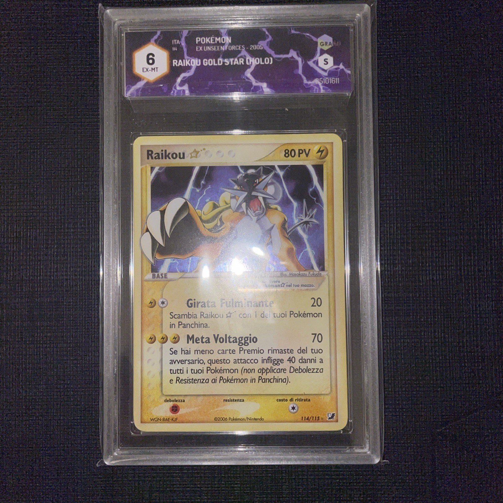 Pokemon Raikou Gold Star Holo ITA EX Secret Forces 114/115