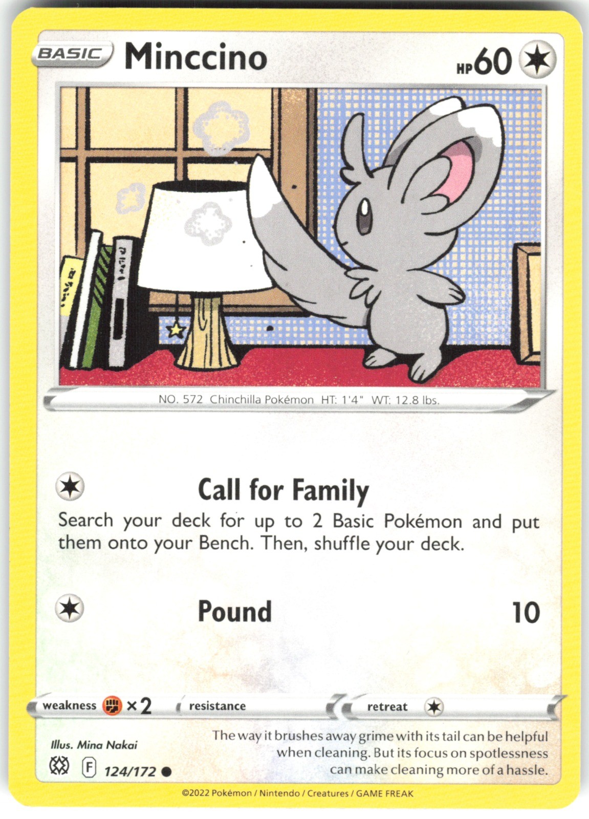 Minccino 124/172 SWSH09: Brilliant Stars Pokemon Card TCG LP Colorless
