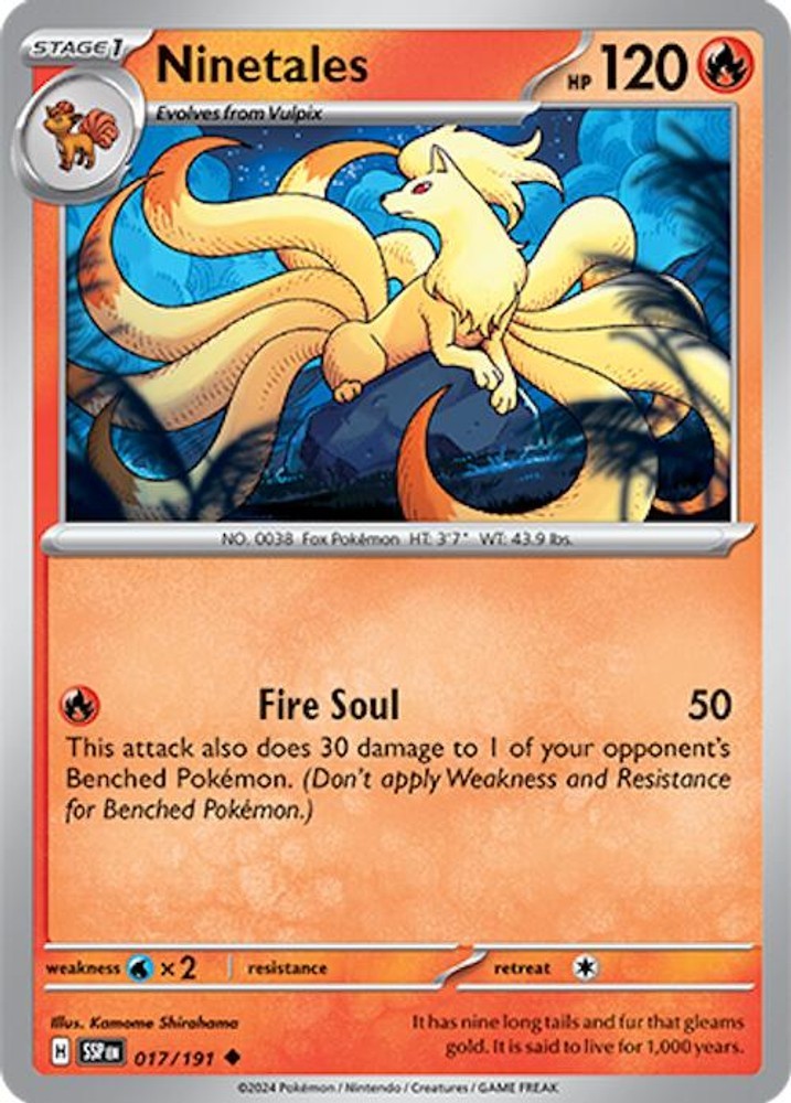 Ninetales SSP 017/191 Pokémon SV08: Surging Sparks Uncommon EN NM