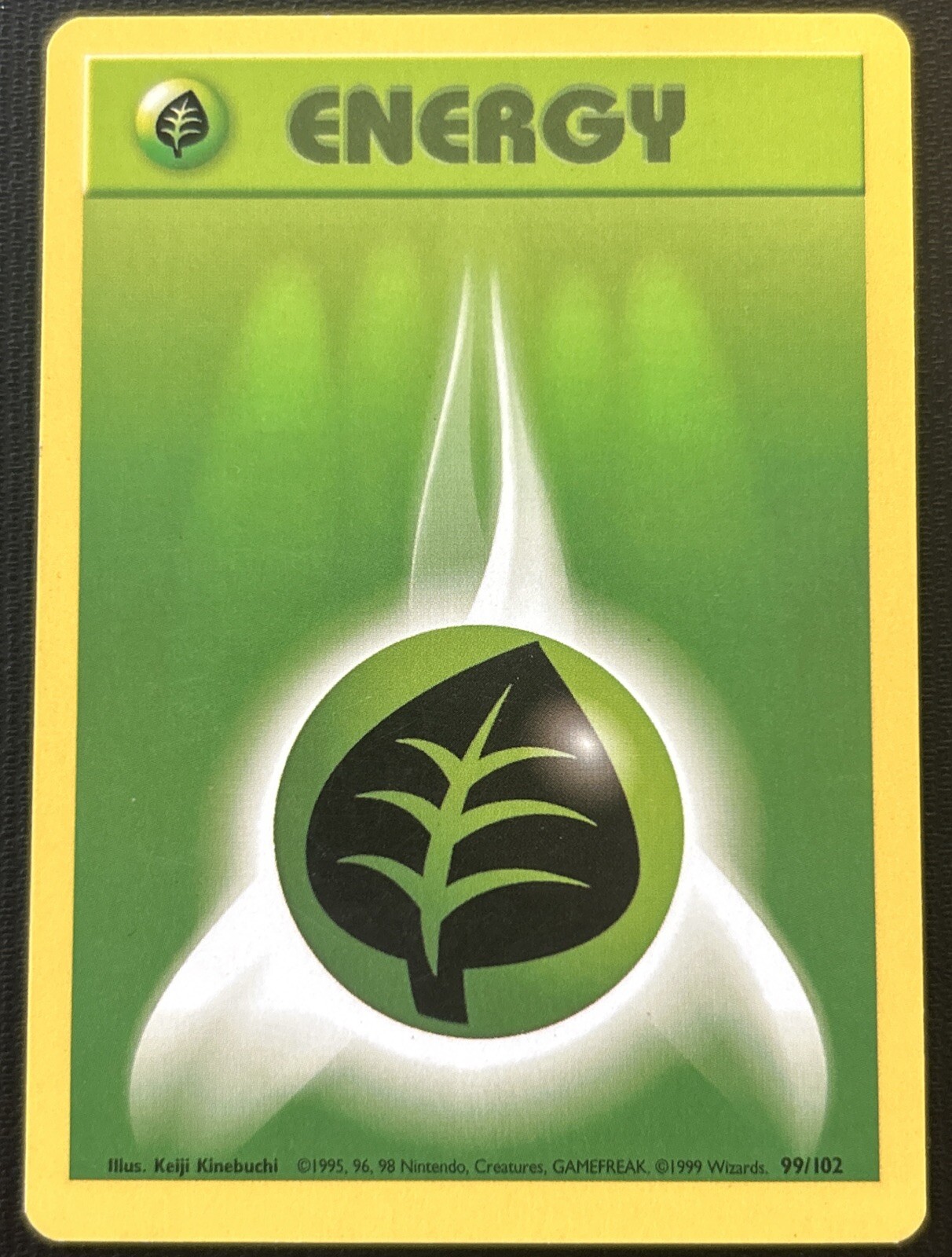 GRASS ENERGY – 99/102 – Base Set SHADOWLESS – Pokemon Card – MP