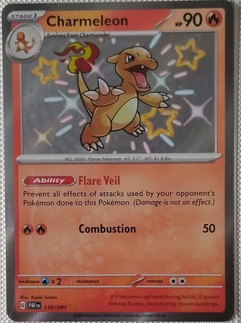 Charmeleon 110/091 SV: Paldean Fates Holo