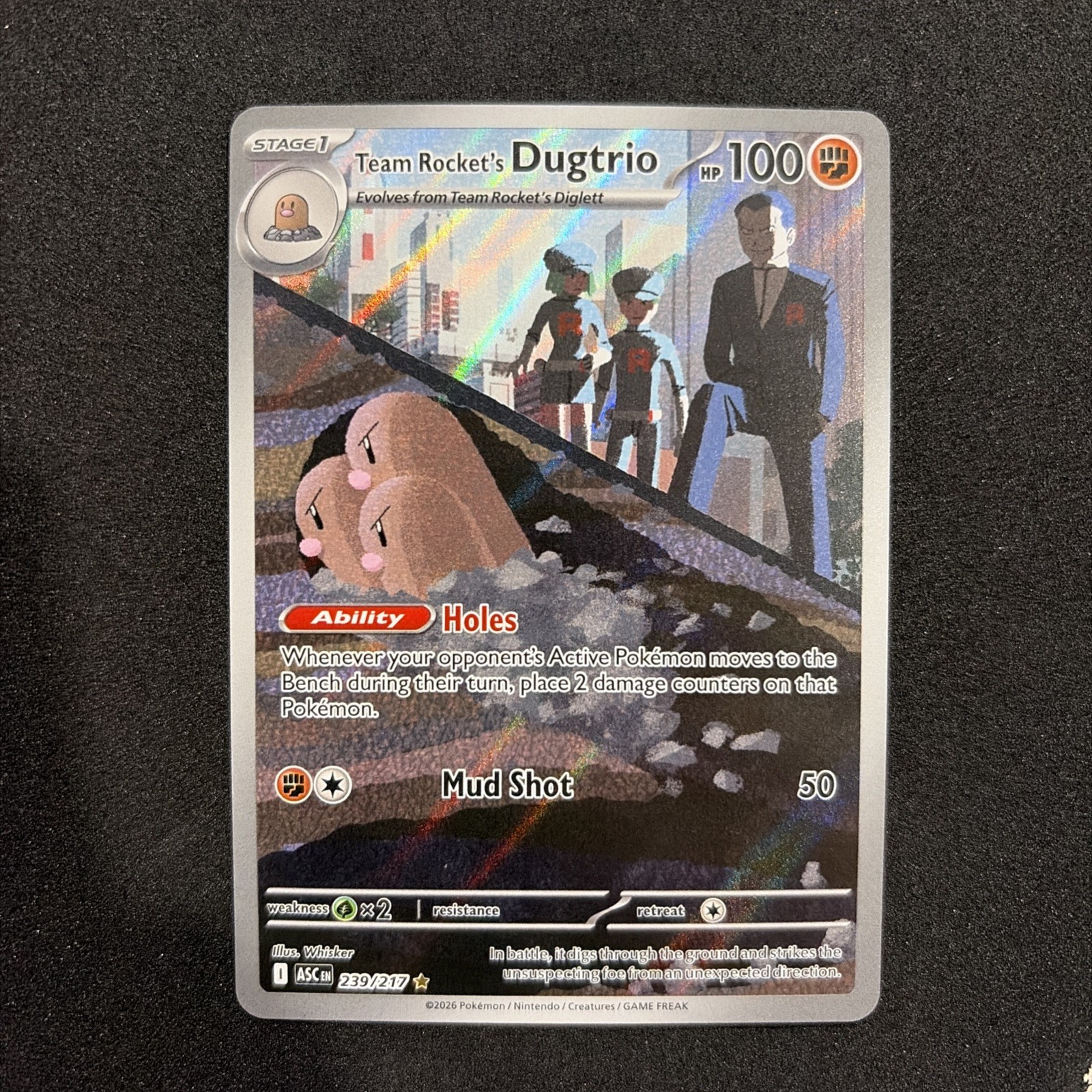 Team Rocket’s Dugtrio 239/217 Me: Ascended Heroes Holo Illustration Rare