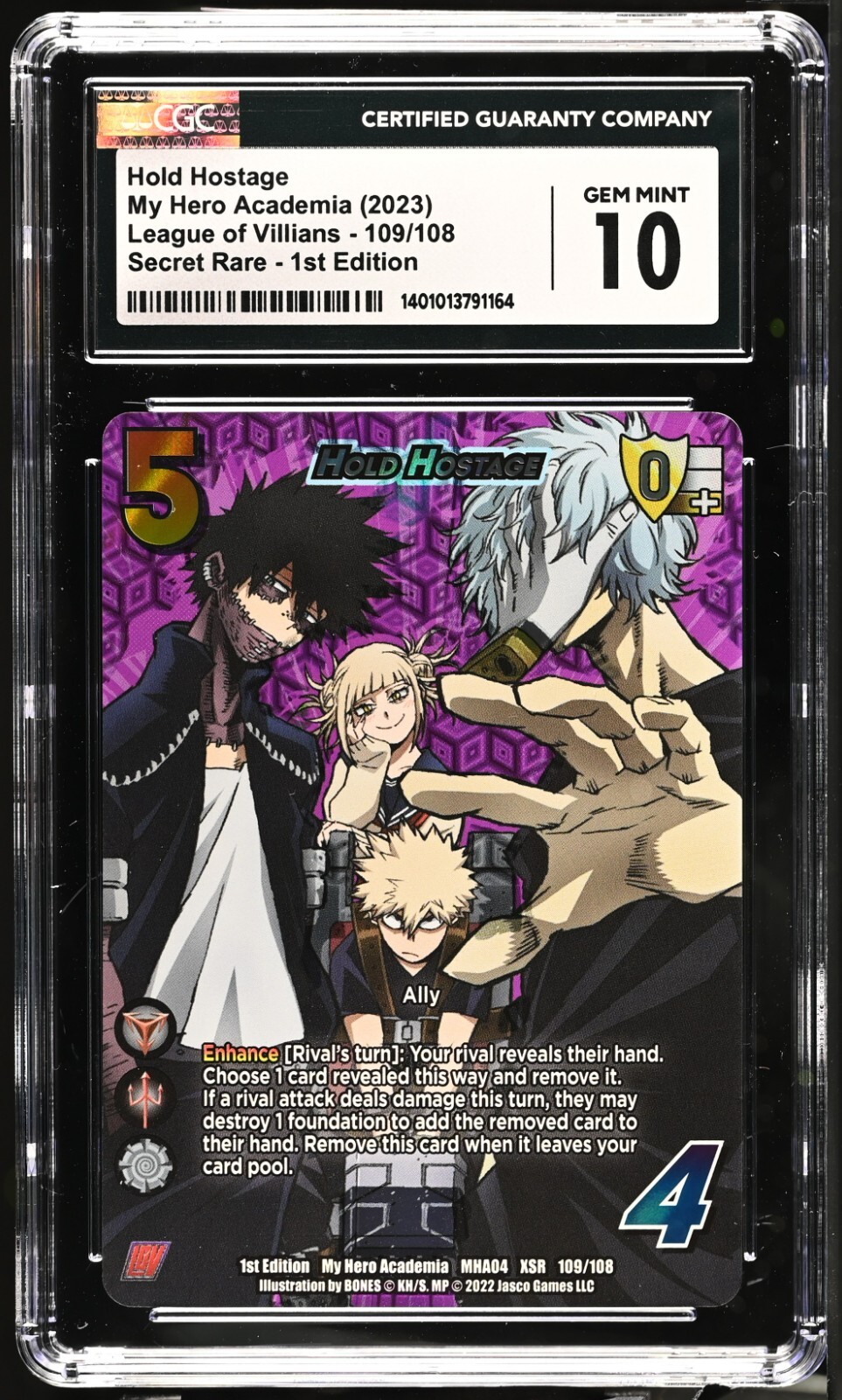 CGC 10 Hold Hostage 1st Edition MHA04 XSR 109 Universus My Hero Academia Gem