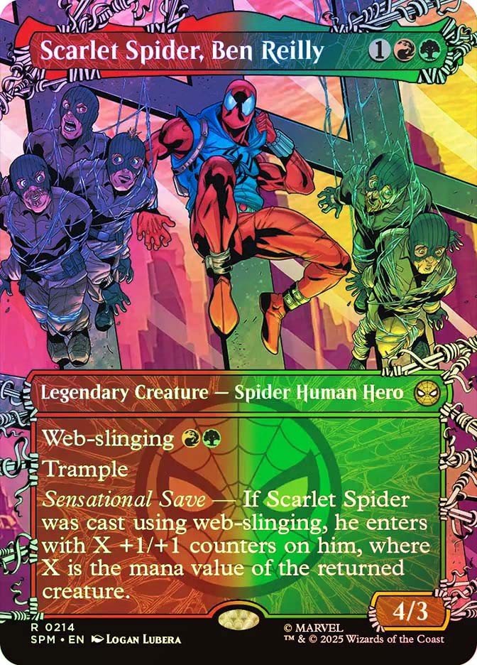MTG FOIL Scarlet Spider, Ben Reilly Borderless – Marvel’s Spider-Man #214