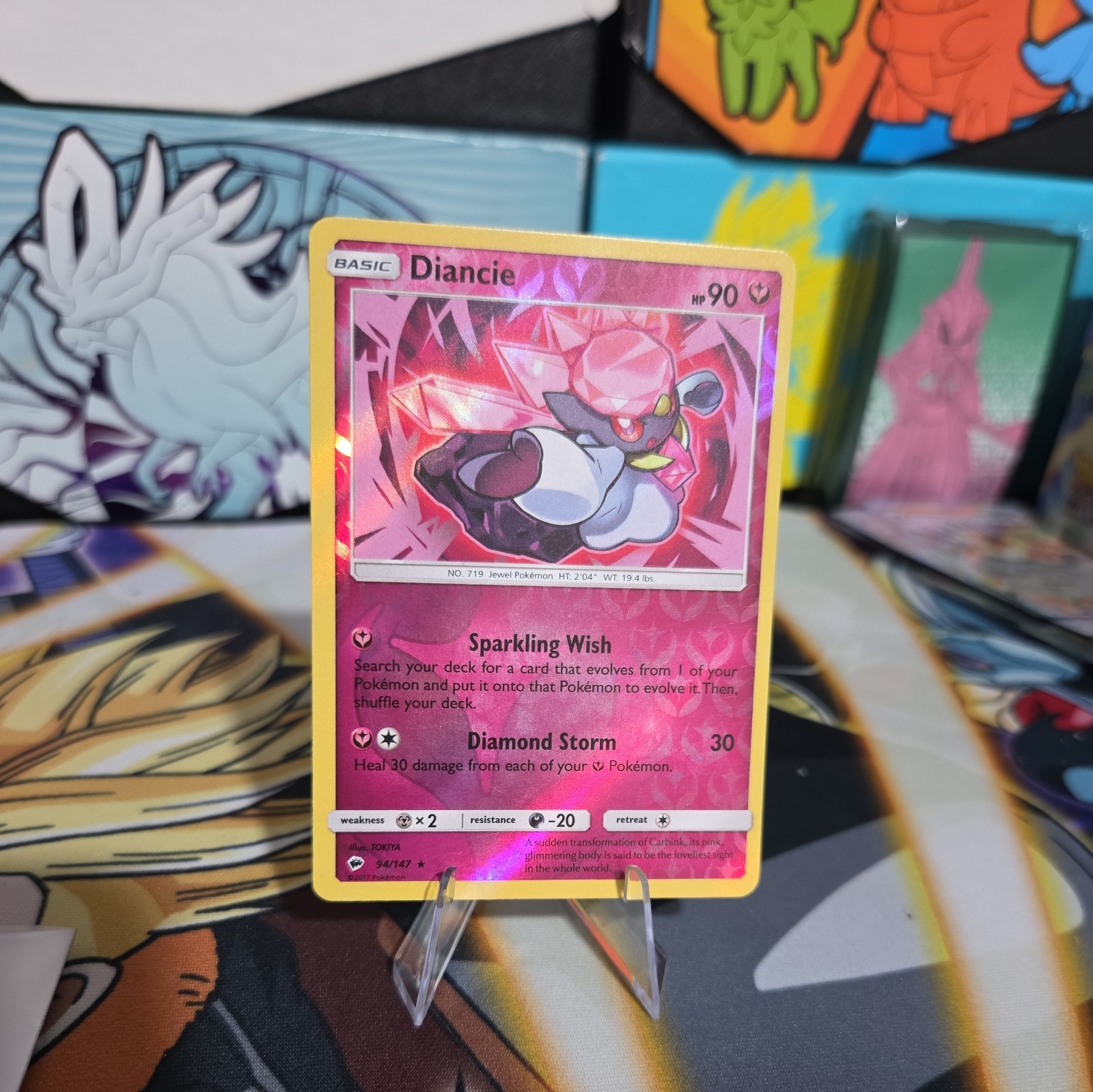 Diancie – 94/147 – Burning Shadows – Pokémon TCG – Reverse Holo – LP