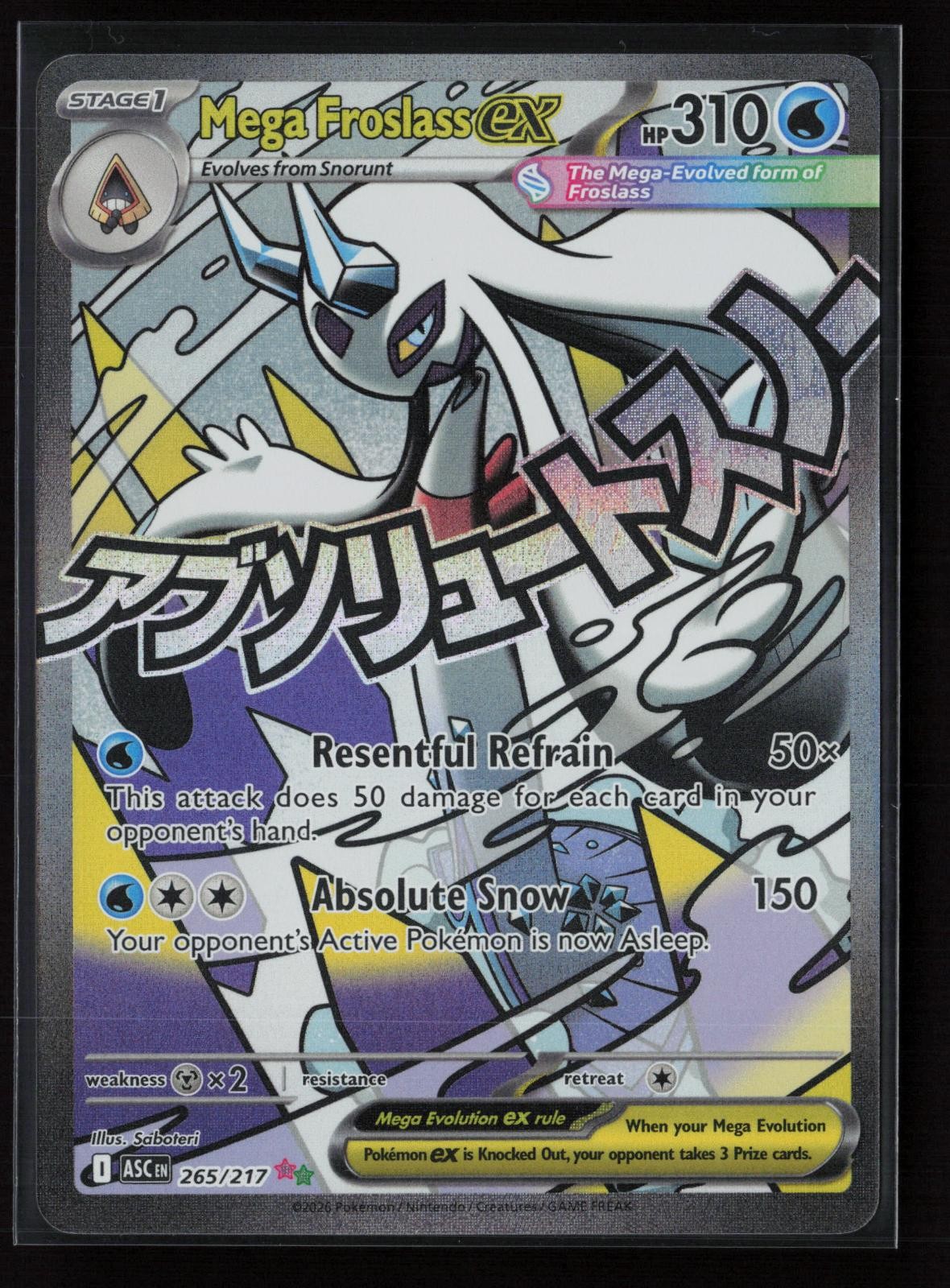 Mega Froslass ex 265/217 Mega Attack Rare Ascended Heroes Pokemon Holo