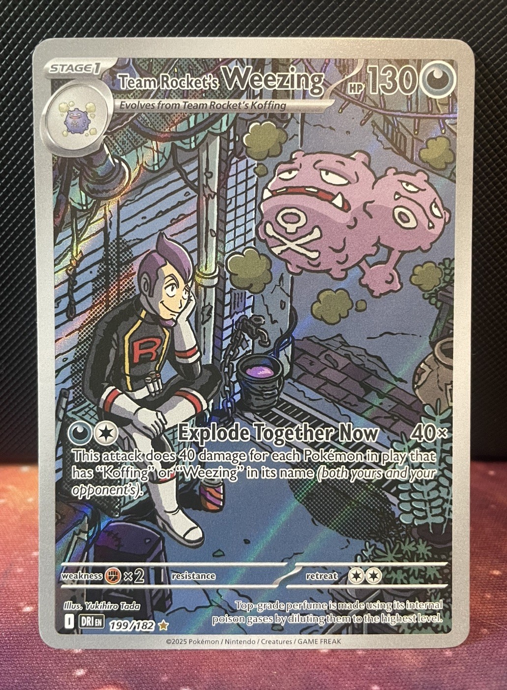 Team Rocket’s Weezing 199/182 Destined Rivals Illustration Rare Holo Pokemon NM