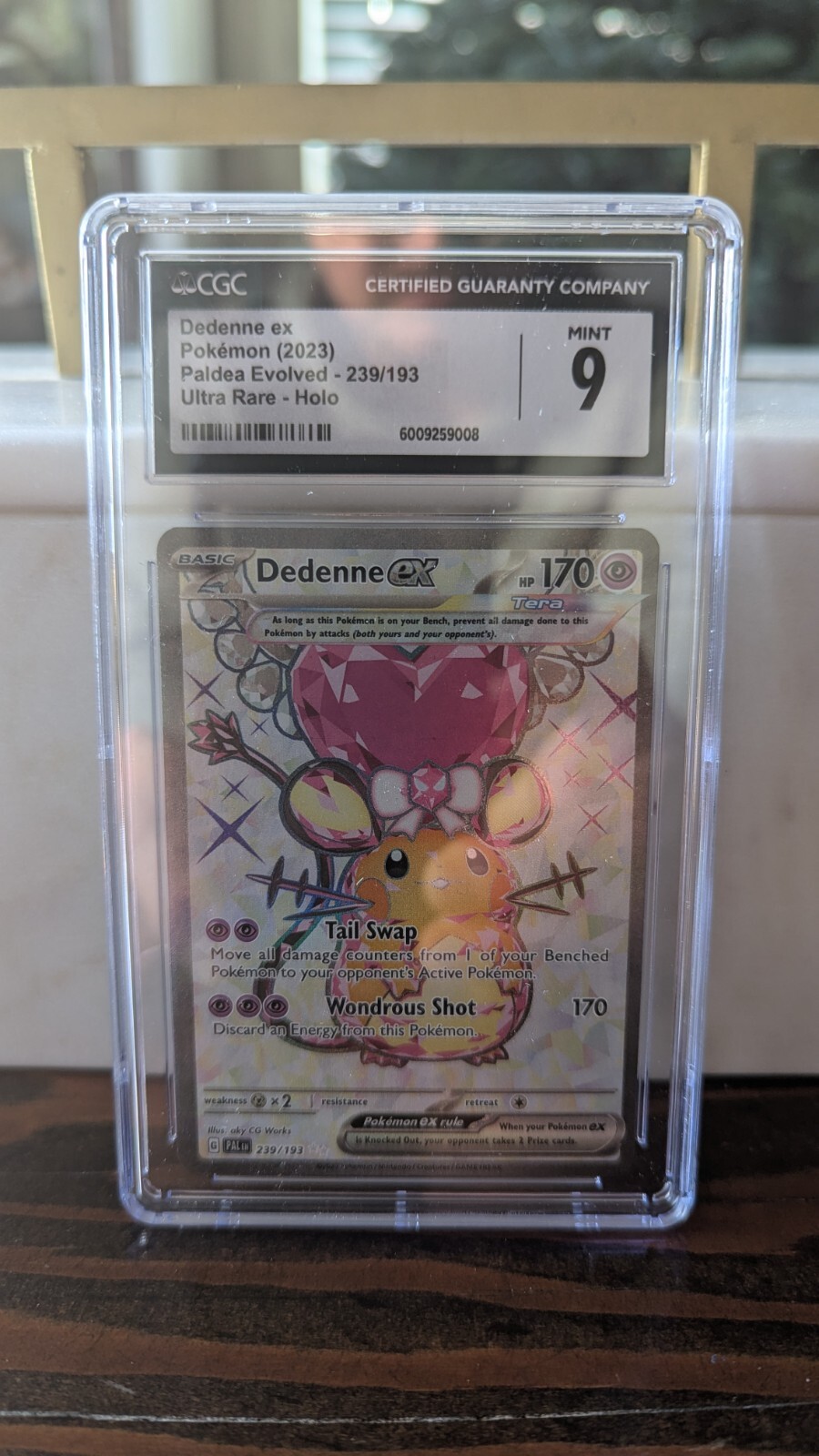 CGC 9 Mint💎 ⭐Dedenne ex⭐ 239/193 Paldea Evolved Full Art Holo Pokemon Card