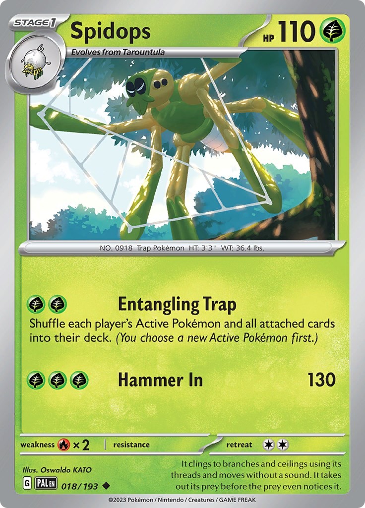 Spidops PAL 018/193 Pokémon SV02: Paldea Evolved Uncommon EN NM