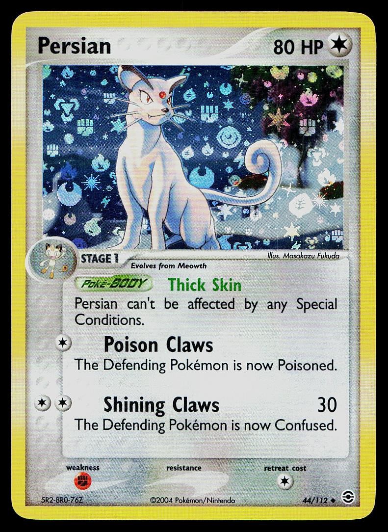 Pokemon Card FireRed & LeafGreen Persian 44/112 Reverse Holo Uncommon