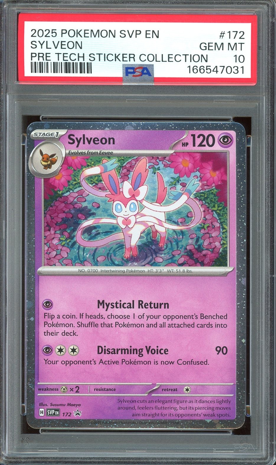 2025 Pokemon Prismatic Evolutions Tech Sticker Collection #172 Sylveon PSA 10