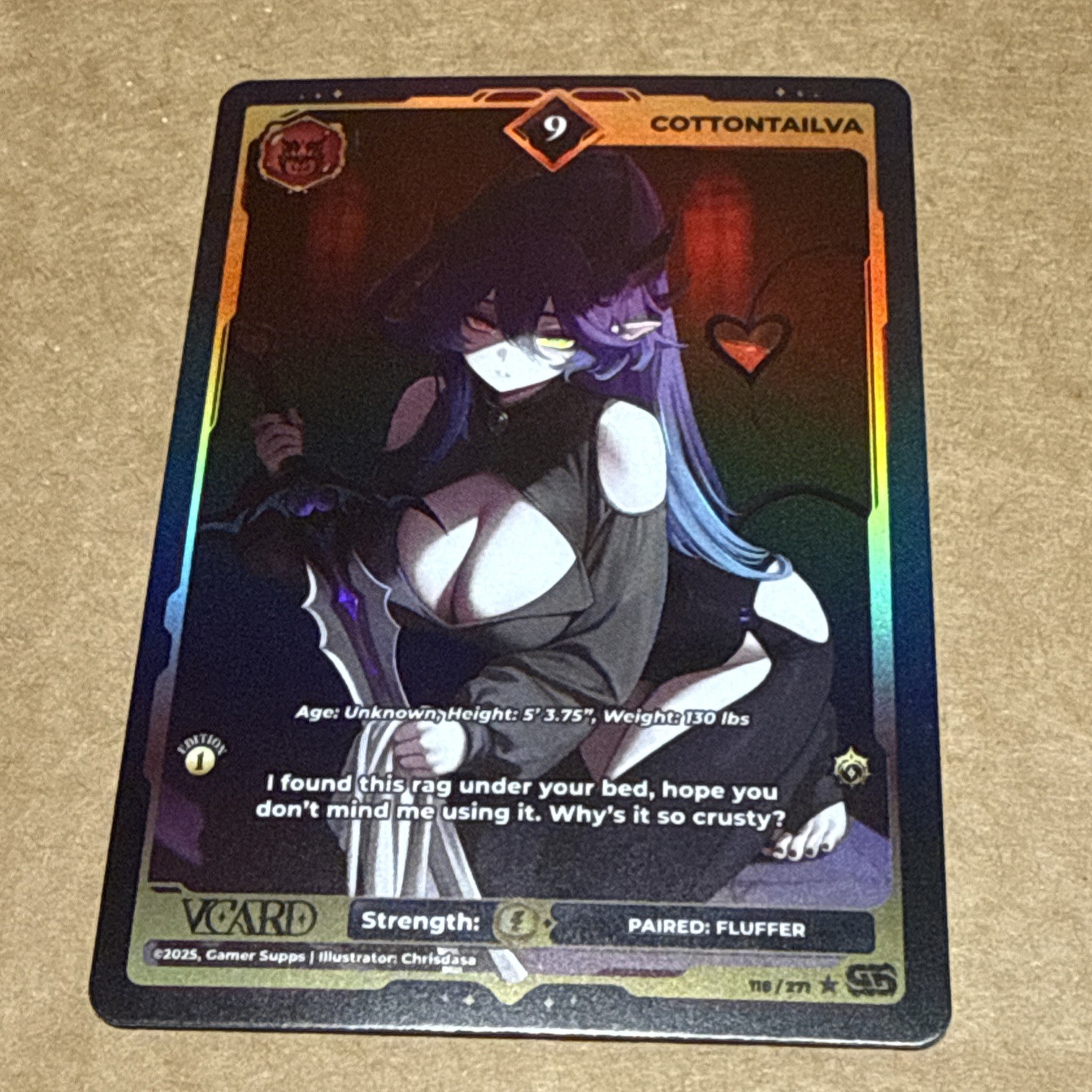 Gamersupps Vcard TCG Divine Chaos Cottontailva Holo 9 1st Edition Full Art