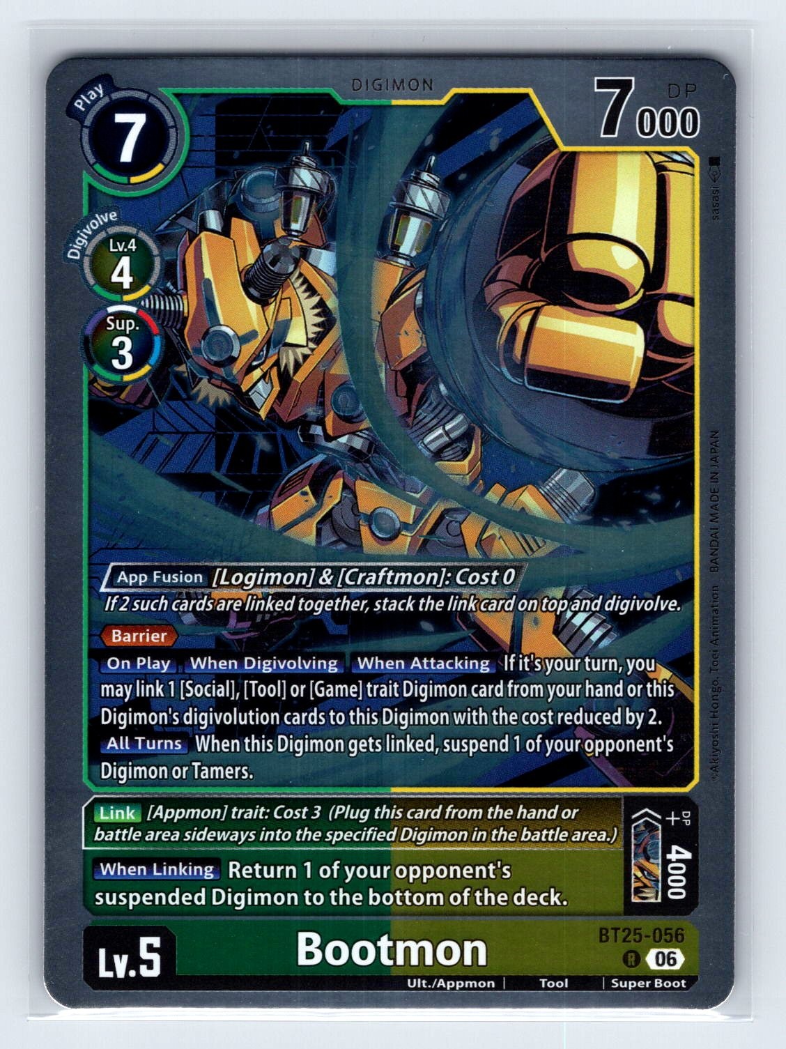 Bootmon BT25-056 R Rare Foil Dual Revolution Digimon CCG